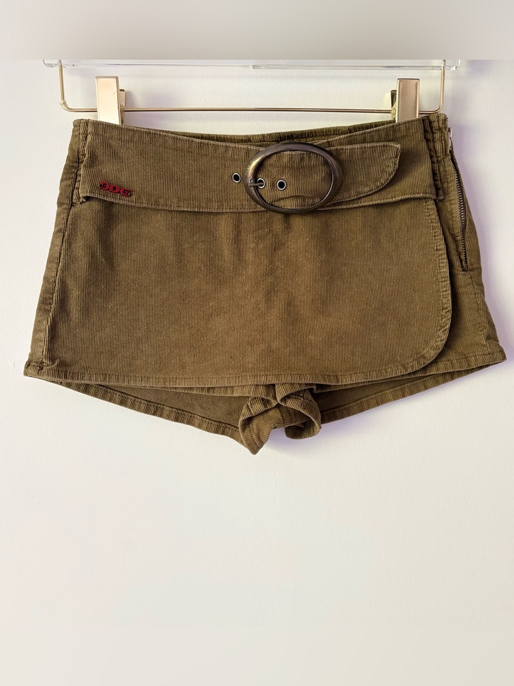 BDG Urban Outfitters Corduroy Belted Mini Skort in Khaki Beige - Size XS